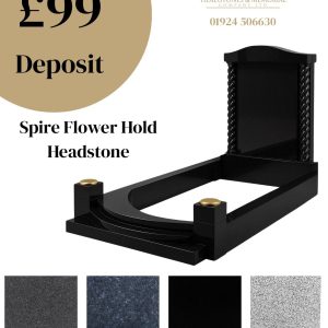 Spire Flower Hold Headstone