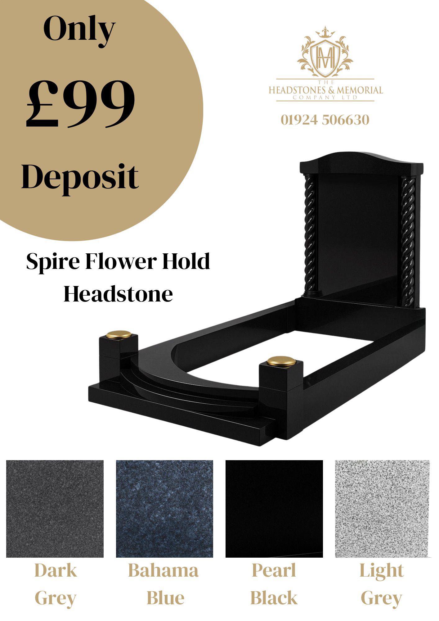 Spire Flower Hold Headstone