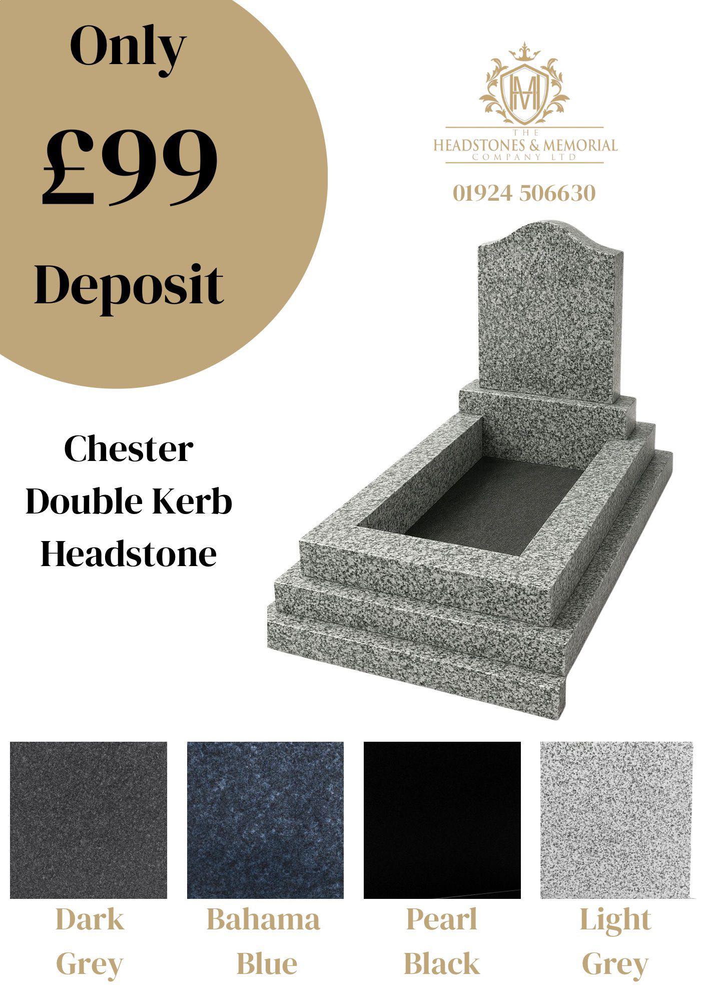 Chester Triple Kerb Headstone