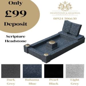 Scripture Flower Hold Gate Headstone