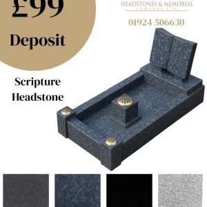 Scripture Flower Hold Gate Headstone