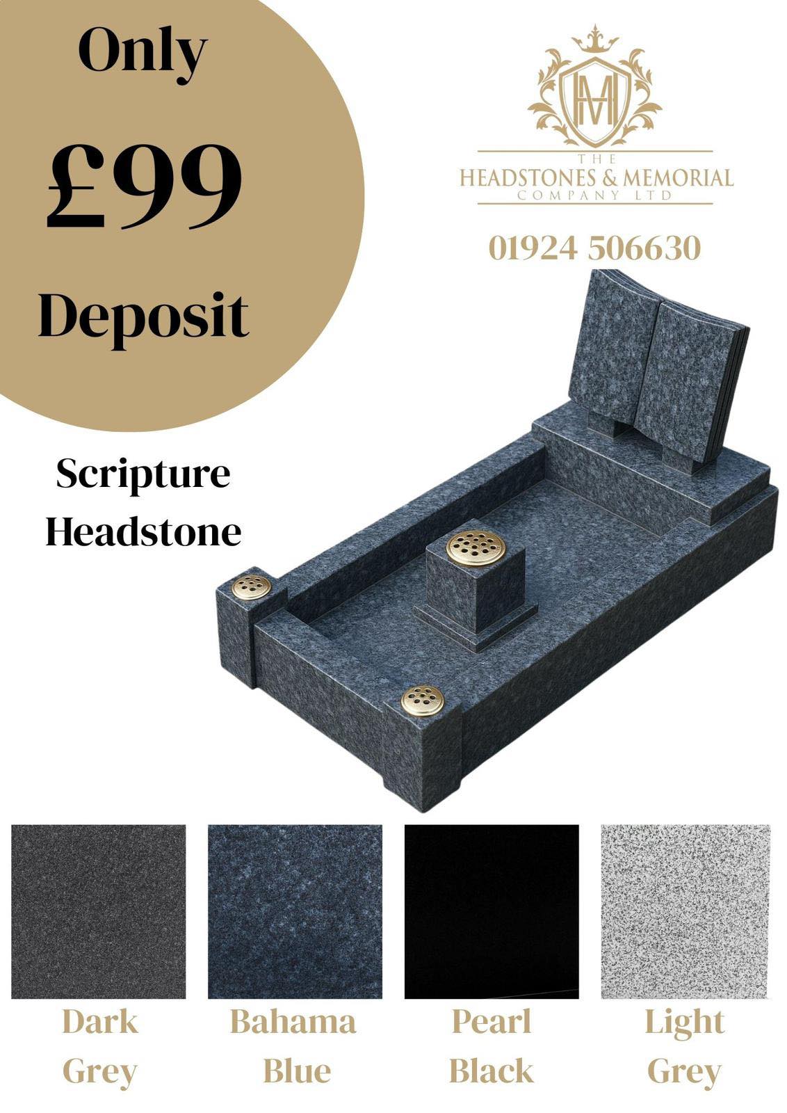 Scripture Flower Hold Gate Headstone