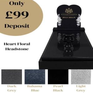 Heart Floral Headstone